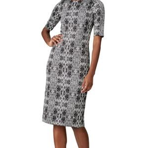 ROAM Mykonos Snake Print Bodycon Midi Dress Short Sleeve Size XS